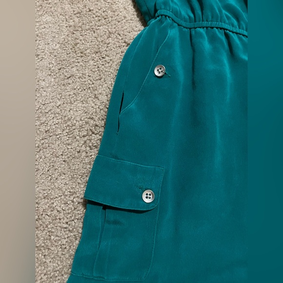 RAG & BONE Romper Womens Size 6 Deep Green 100% Silk - Picture 3 of 5